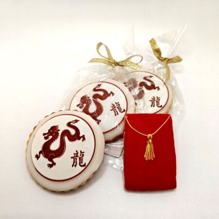 Red dragon cookies for Chinees New Year