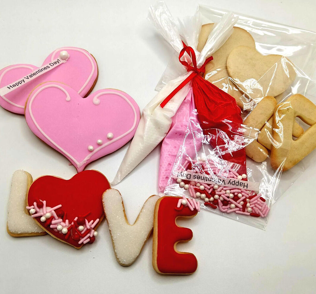 Valentines Day Cookie Decorating Kits.